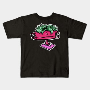 Summer Strawberry Cartoon Character Kids T-Shirt